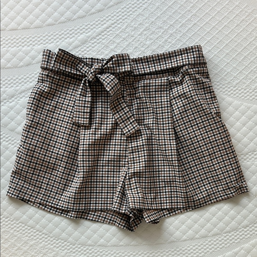 Plaid Women's Shorts with bow